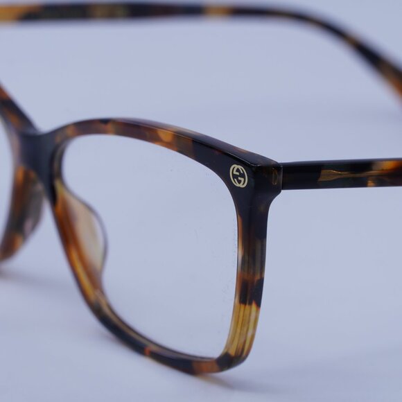 Gucci GG0025O 016 Eyeglasses Havana 58mm Cat Eye Frame - Picture 8 of 10